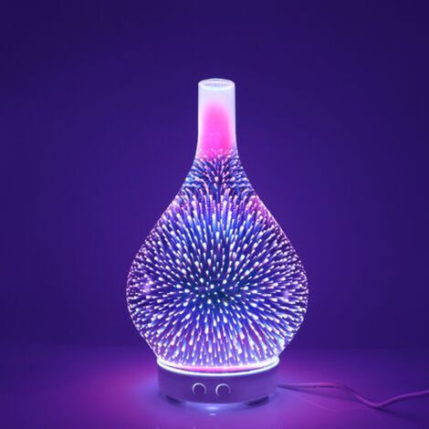 Tigrezy - Diffuseur d'air électrique Humidificateur pour huiles essentielles Diffuseur d'arôme à ultrasons 120 ML Arrêt Automatique pour Bureau à Domicile Spa (3D-Glass) (1/4)