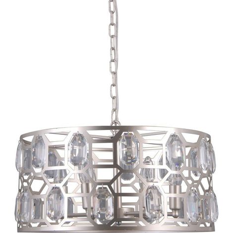 Italux Momento - Pendente Moderno Sospeso Argento Champagne 6 Luci, E14 (1/5)