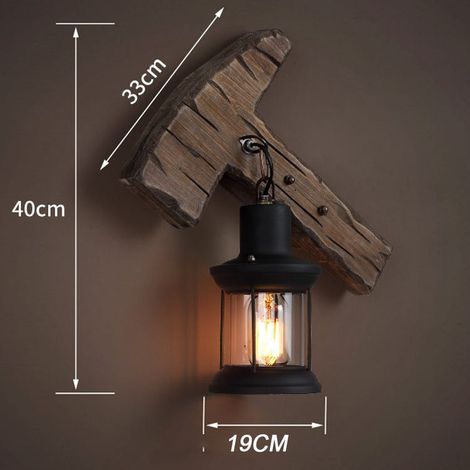 Lampada da parete industriale, lampada da parete retrò, lampada per sala da pranzo, bar, illuminazione per corridoio, lampada nostalgica con lampadina a LED (1/2)