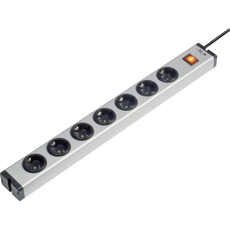 Ehmann 0601x00072031 Steckdosenleiste mit Schalter 7fach Aluminium Schutzkontakt 1 St.