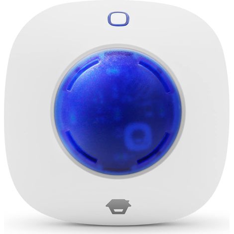 Chuango WS-105 Sirena interna wireless - Allarme antifurto con luce stroboscopica blu lampeggiante - Sistema di sicurezza delle prestazioni per la casa - Volume 90 dB - Compatibile con accessori