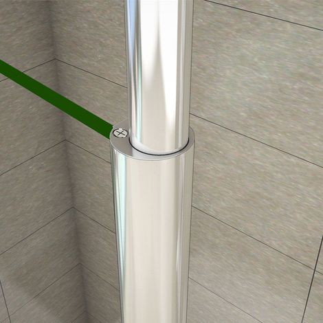 Aica Sanitaire – Barre de maintien au plafond 203-320cm – Aluminium chromé – Installation facile pour verre 8mm – Sécurise la paroi