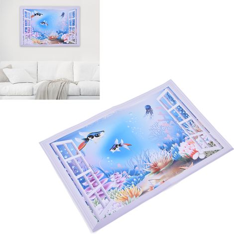 Set aus 2 dekorativen 3D-Wandaufklebern, die die Unterwasserwelt darstellen (YM1064), für Wohnzimmer und Schlafzimmer. (1/5)