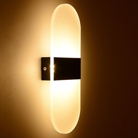 Applique murale LED 6 W - Pour intérieur - Design moderne - En acrylique - Veilleuse - 22 cm x 11 cm (1/5)