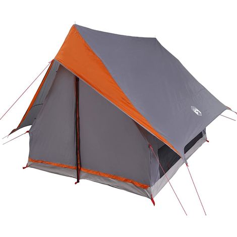 vidaXL Tienda Familiar con techo Gris y naranja 220 x 220 x 184 cm (1/2)