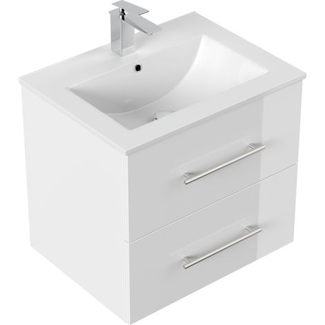 Badmöbel Firenze 60 SoftClose weiss hochglanz (1/5)