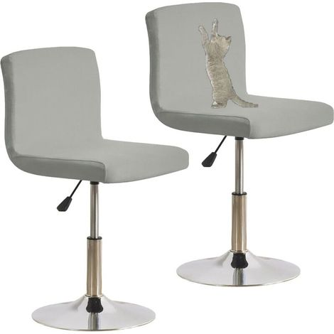 Set of Bar Stool Covers, Stretchable Swivel Bar Stool Chair Covers, Cat Scratch Resistant with Backrest, Washable Spandex Pub Chair Cover (Light Grey) (1/5)
