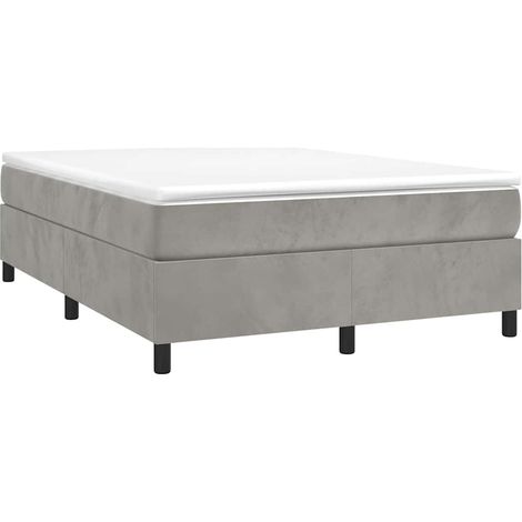 Box Spring Bed Frame Light Grey Queen Velvet vidaXL (1/4)
