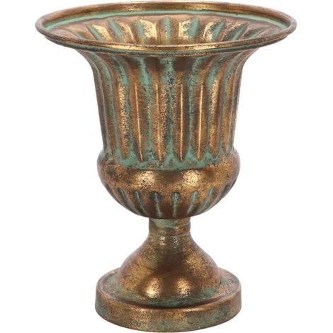 Vase Médicis à la Française en Métal Vieilli H. 24cm - 21 x 21 x H 23,8 cm - Livraison gratuite