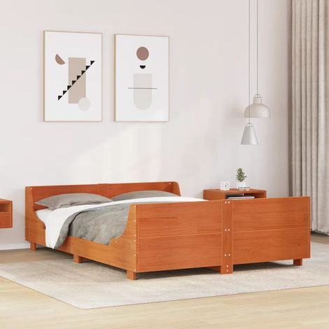 Estructura de cama sin colchón madera maciza marrón 120x190 cm vidaXL (1/5)