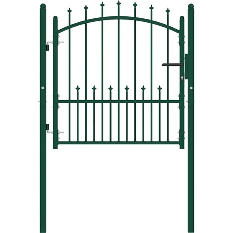 Portail de clôture - Porte de jardin - Portillon de jardin avec pointes Acier 100x100 cm Vert fr10322 - Maison La Vie (1/5)