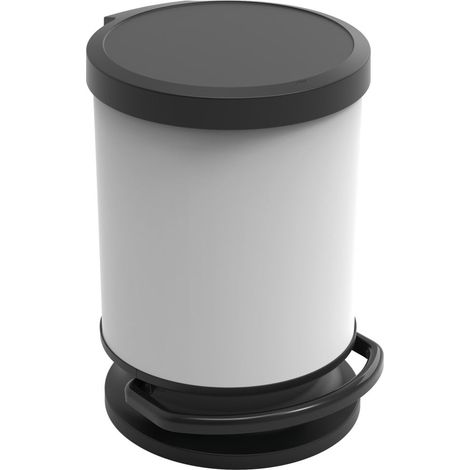 Rotho Treteimer Paso 20 L rund schwarzweiß