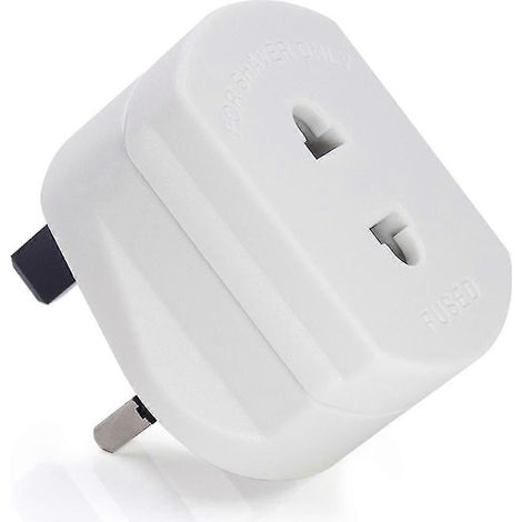 Adaptateur de prise pour rasoir électrique 2 broches vers 3 broches (UE vers Royaume-Uni) - Blanc (1/3)