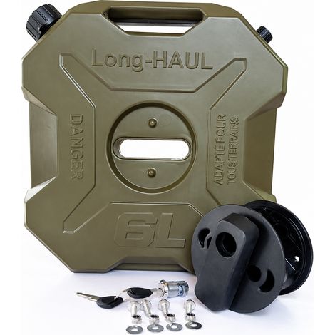 Jerrycan de carburant 6L vert en plastique avec support antivol 6l réf 0700 37 × 42 × 9 cm 2,1 kg – Livraison gratuite