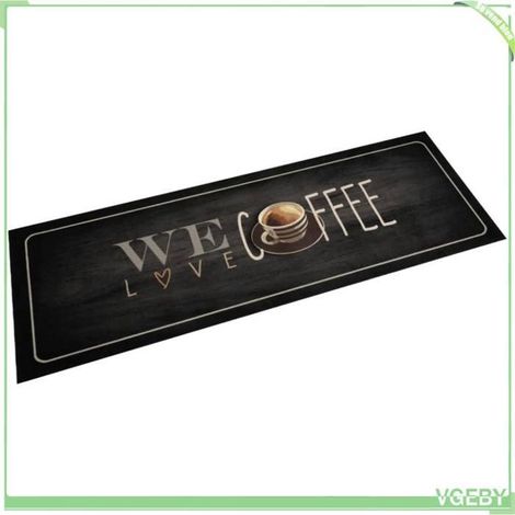 Tapis de cuisine - FAFEISY - Coffee - 60x180 cm - Velours absorbant - Base latex antidérapante (1/5)