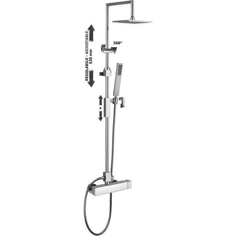 Colonne de douche avec pomme de douche 20x20 cm Paffoni Level ZCOL620CR Chromé (1/5)