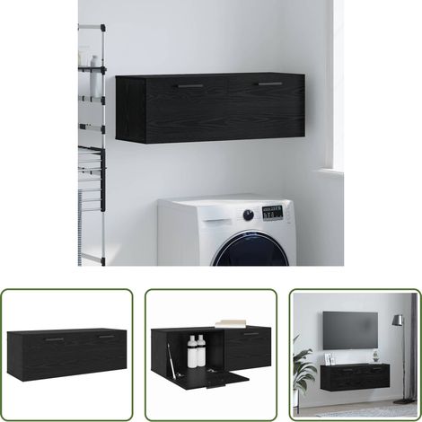 Rangement mur - Meuble mural Chêne noir 100 x 36.5 x 35 cm Bois d'ingénierie (1/5)