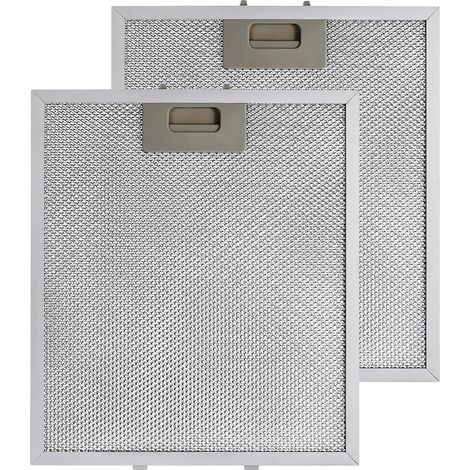 Filtres métalliques pour hotte aspirante, lot de 2, 260 x 320 x 9 mm, filtre facile à nettoyer et à laver, durable, blanc/gris (1/4)