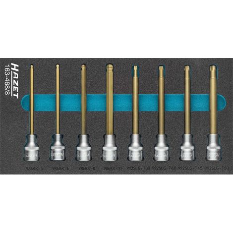 Clé à douille Tournevis Jeu de 4 pans 12,5 mm 1/2 ", profil Torx ∙ Nombre outils : 8, 1 pièce, revêtement TiN, 163–468/8 (1/5)
