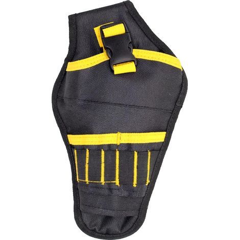 Ceinture porte-outils de charpentier en cuir jaune avec boîte à outils complète (1/5)