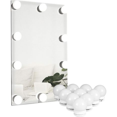 Kit éclairage miroir 10 LED, ruban lumineux dimmable, fixation adhésive pour coiffeuse et salle de bain (1/5)