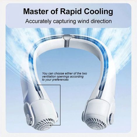 Ventilateur portatif monté sur le cou,chargement USB,ventilateur tour de cou à Turbine sans lame réglable sans pales- vert clair -B (1/4)