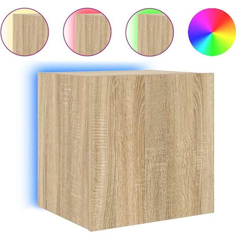 Maison Exclusive - TV-Wandschrank mit LED-Leuchten Sonoma-Eiche 4 (1/4)
