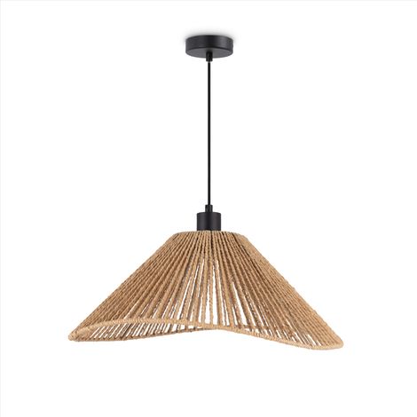 Paco Home LED Pendelleuchte Esszimmer Pendellampe Wohnzimmer Küche Papier Boho Style E27 Schwarz, Typ 2