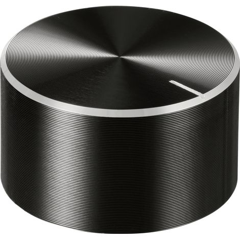 TRU COMPONENTS TC-11696508 Drehknopf mit Knopfmarkierung Schwarz (Ø x H) 30 mm x 17 mm Aluminium, P (1/4)