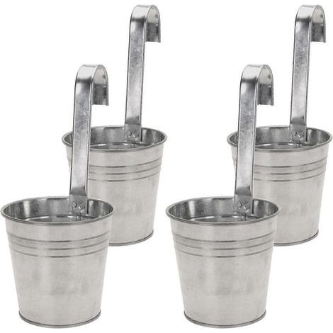 KLVGTIFS PU - Lot de 4 pots suspendus pour balcon - Pots de fleurs suspendus pour balcon - Plan de montage