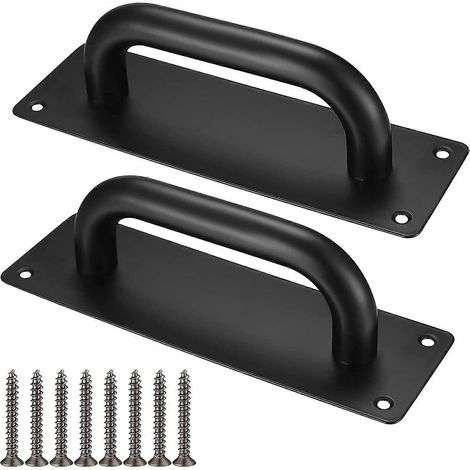 Poignées de porte coulissante, poignées de porte de placard en acier inoxydable avec plaques pour grange, porte en bois, jardin extérieur (1/5)