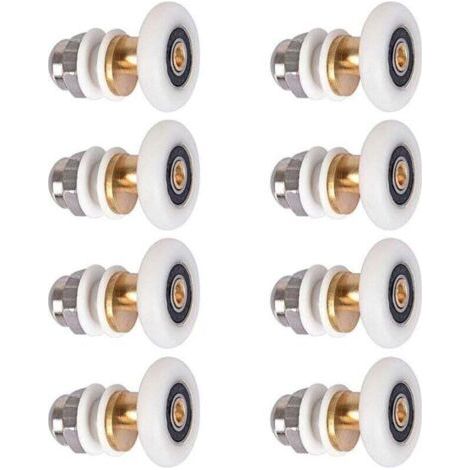 BARKBUSTERS Roulettes Douche 25mm, Roulette Porte Coulissante Douche Roulement pour Porte de Douche 8 Pièces (1/4)