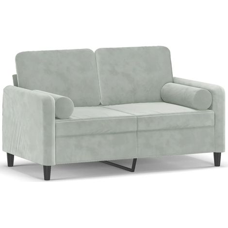 Maison Exclusive - Divano a 2 Posti con Cuscini Grigio Chiaro 120 cm in Velluto