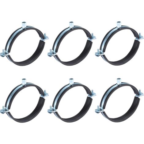 6 Pcs Anneau Fendu 125mm/4.9 Pouce Support de Tuyau Réglable Attache de Tuyau, Sangle de Tuyau pour Tuyau de Plomberie Drainage Tube, Montage Mur Ou Plafond (1/5)