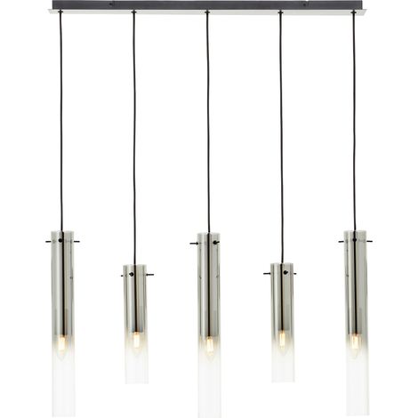 Brilliant Lampe Glasini Pendelleuchte 5flg schwarz matt/rauchglas Metall/Glas schwarz 5x C35, E14, 25 W (1/5)