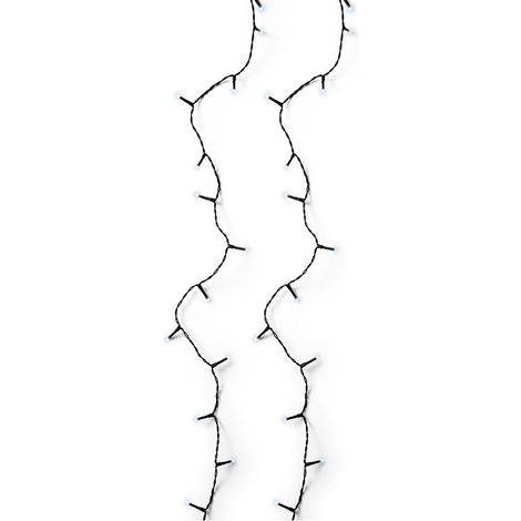 Guirnalda multifunción, uso exterior, basic, blanco frío, cable negro, 240 leds, 18 m