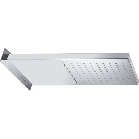 Soffione doccia a parete in acciaio inox lucidato a specchio 2 getti, normale o cascata. (1/2)