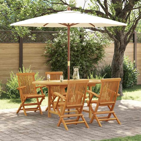 Conjunto de Comedor de Jardín 5 pcs Marrón vidaXL (1/5)