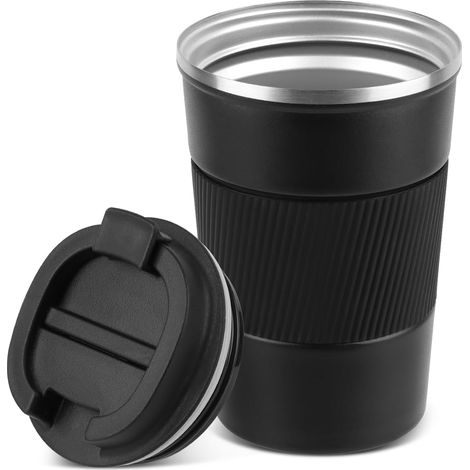 1 Tasse Isotherme, Acier Inoxydable, 380ml, Couvercle Anti-fuite, Voyage, Bureau (1/5)