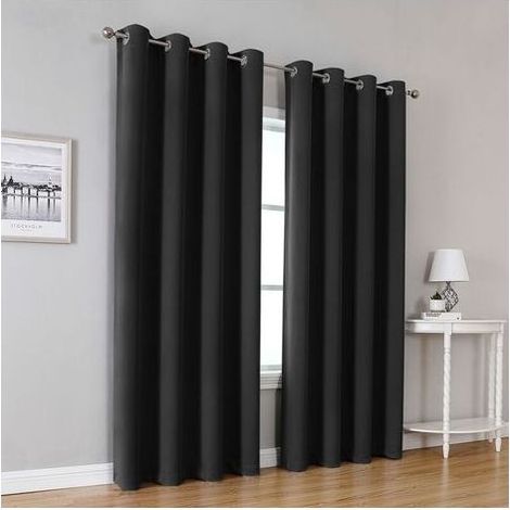 Set mit 2 Thermovorhängen, 140 x 240 cm, schwarz (1/5)