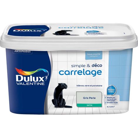 Peinture De Rénovation Simple & Deco Carrelage Satin Gris Perle 2 L - Dulux Valentine