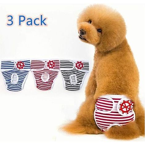 Culotte hygiénique réutilisable pour chiennes lot de 3 taille M, lavable ultra‑absorbante confortable pour chaleurs et saignements (1/5)