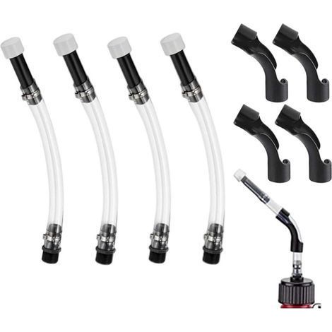 4 Pièces Tuyau de remplissage de carburant de course 35,6 cm, tuyau de remplissage de carburant flexible avec kit de coude pour remplissage de carburant d'urgence (1/5)