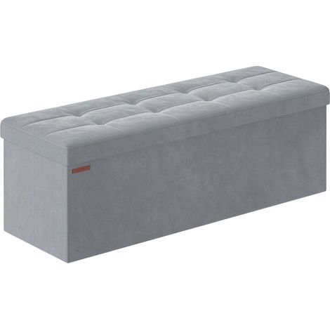 Panca contenitore in velluto con coperchio 2 contenitori divisori rimovibili capacità di carico 300 kg per corridoio soggiorno camera da letto grigio 120004161
