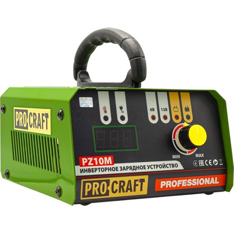 Cargador Procraft PZ10M 6/12 V Tensión de carga 10 A Corriente de carga para baterías de automóviles, motocicletas y camiones