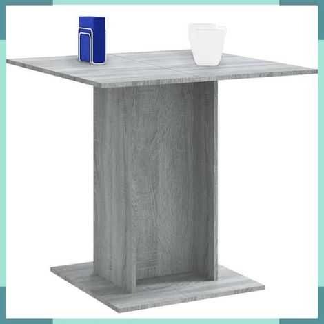 825823 Table à dner Sonoma gris 80x80x75 cm Bois d'ingénierie (1/5)
