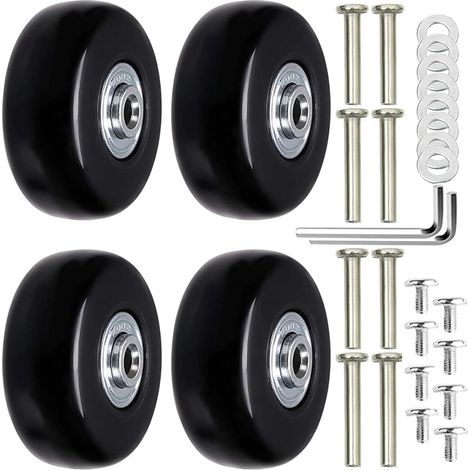 4 Pièces Valise Roues de Rechange Valise Roues Remplacement Roue de Valise Universelle Bagages Essieux et Roulettes Roulettes de Rechange Réparation pour Les Bagages Valise (50mm x 18mm) (1/5)