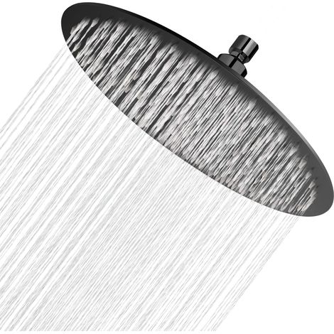 Pommes de douche Tete de Douche Inox Pommeau de Douche Ronde 30CM, Tete de Douche Pluie Universelle Filetage 1/2 Pouce, Rotatif 360° Facile à Installer et à Nettoyer Nombre de buses : 144 (1/5)