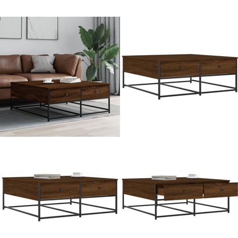 Couchtisch Braun Eichen-Optik 100x99x40 cm Holzwerkstoff - Couchtisch - Wohnzimmerstil - Eiche Optik - Holzmöbel - Schubladentisch - Home & Living (1/5)