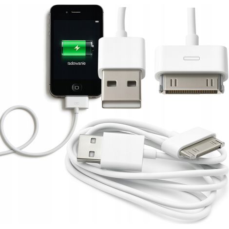 Cable USB A de 30 pines para iPhone 3G, 3GS, 4, 4S, iPad y iPod. (1/5)
